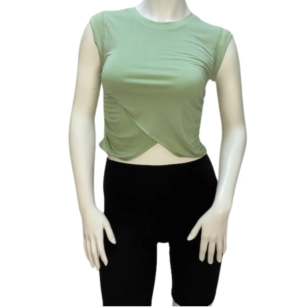 Sage overlay tencel cropped tank top