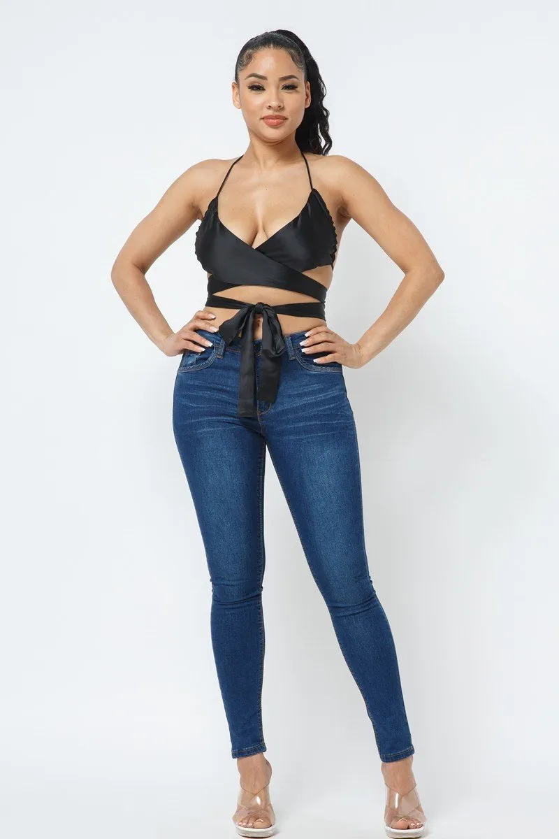 Satin Black Top