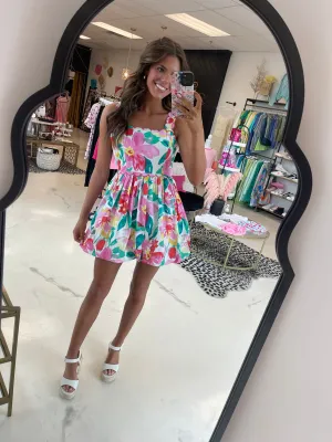 Scallop Poplin Bubble Mini Dress