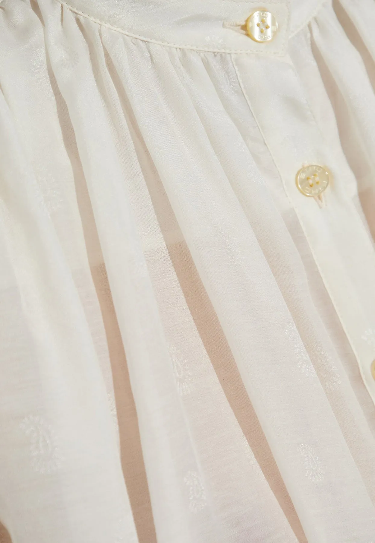 Semi-Sheer Gathered Blouse