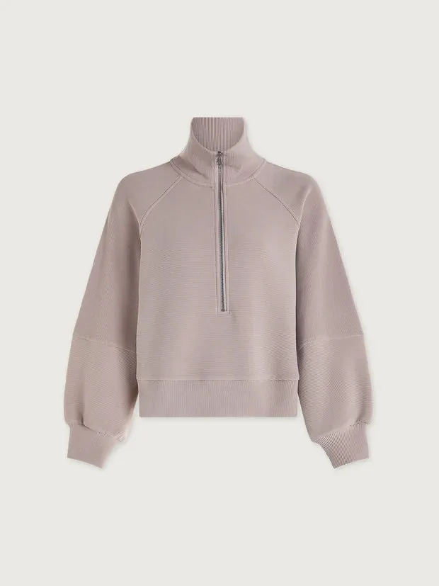 Shadow Grey Milano Half Zip Sweater