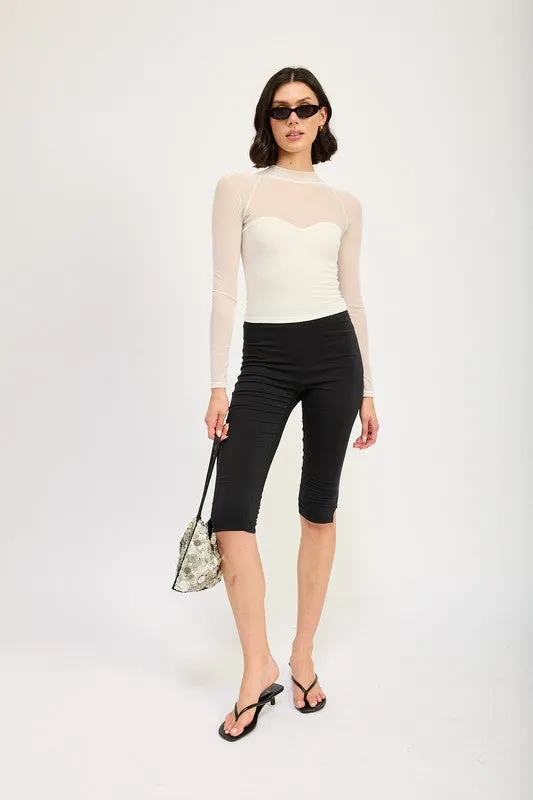 Sheer Ruched Top