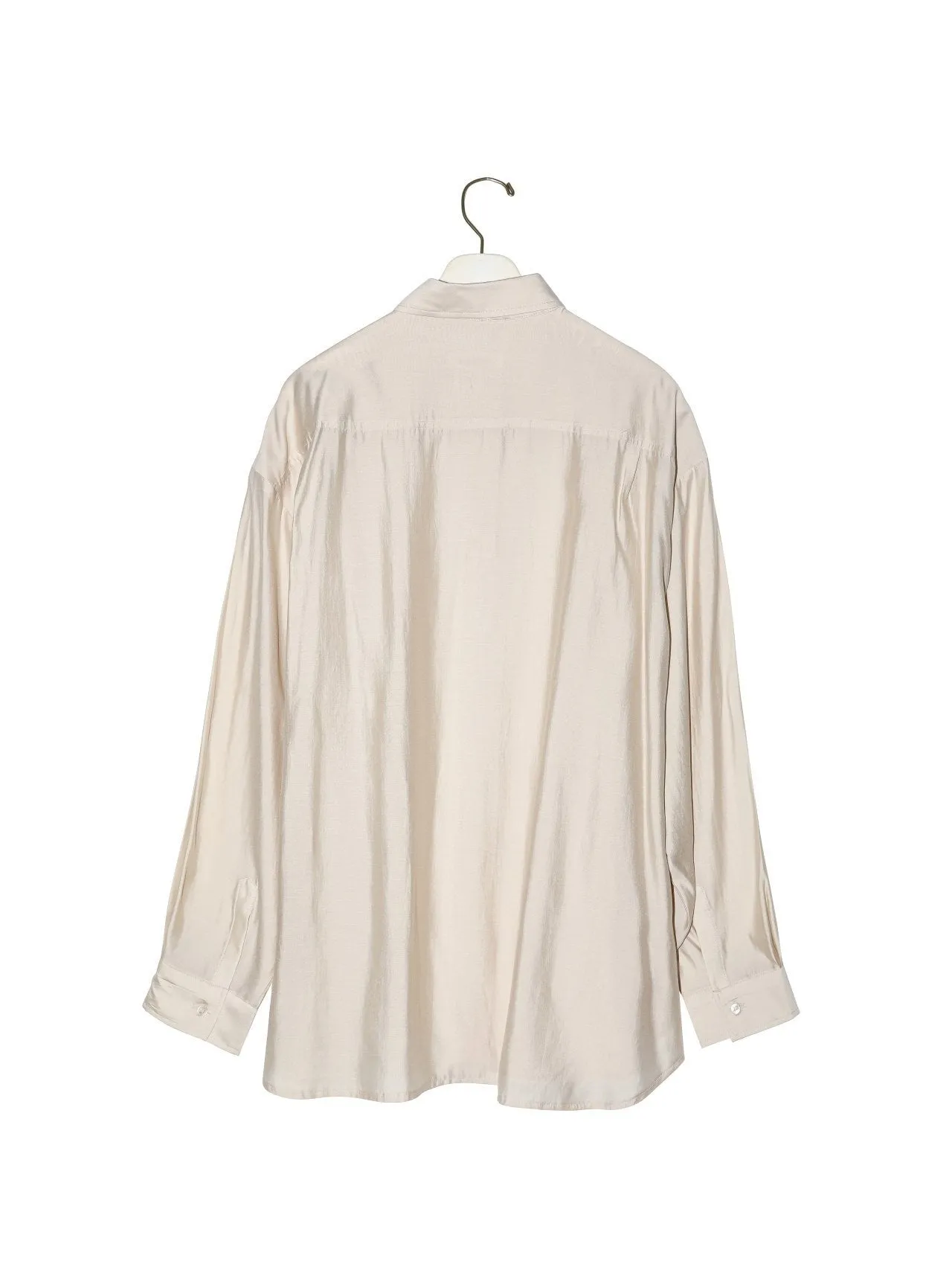 SHEER SILKY BUTTON DOWN SHIRT