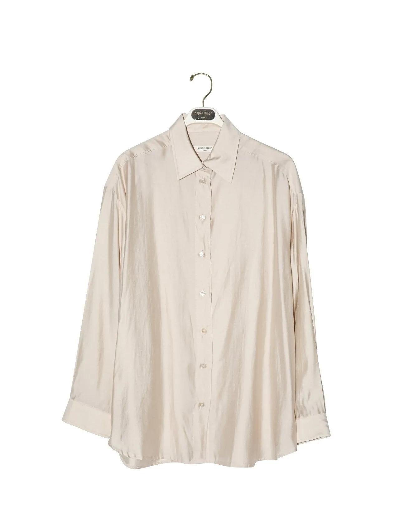 SHEER SILKY BUTTON DOWN SHIRT