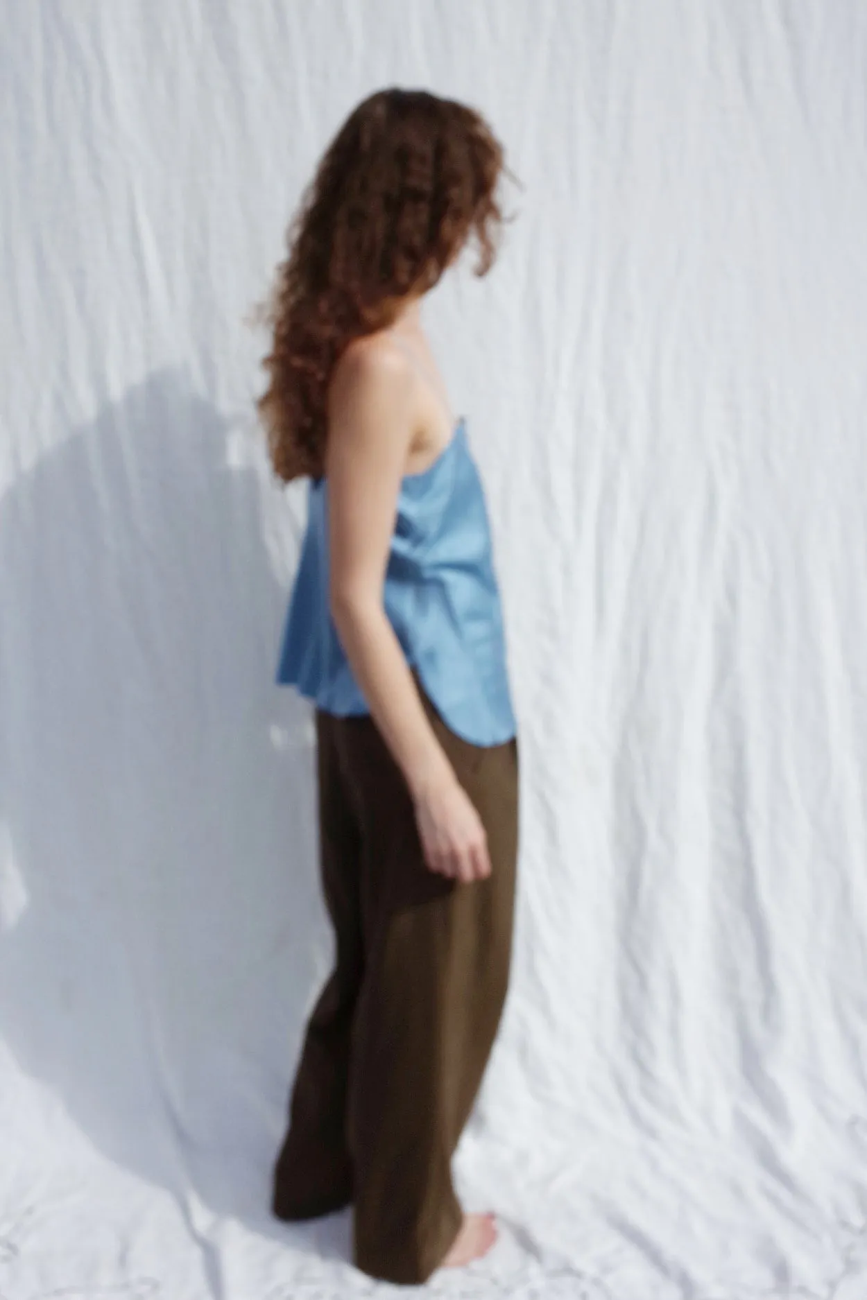 SILK CAMISOLE　BLUE TOPAZ