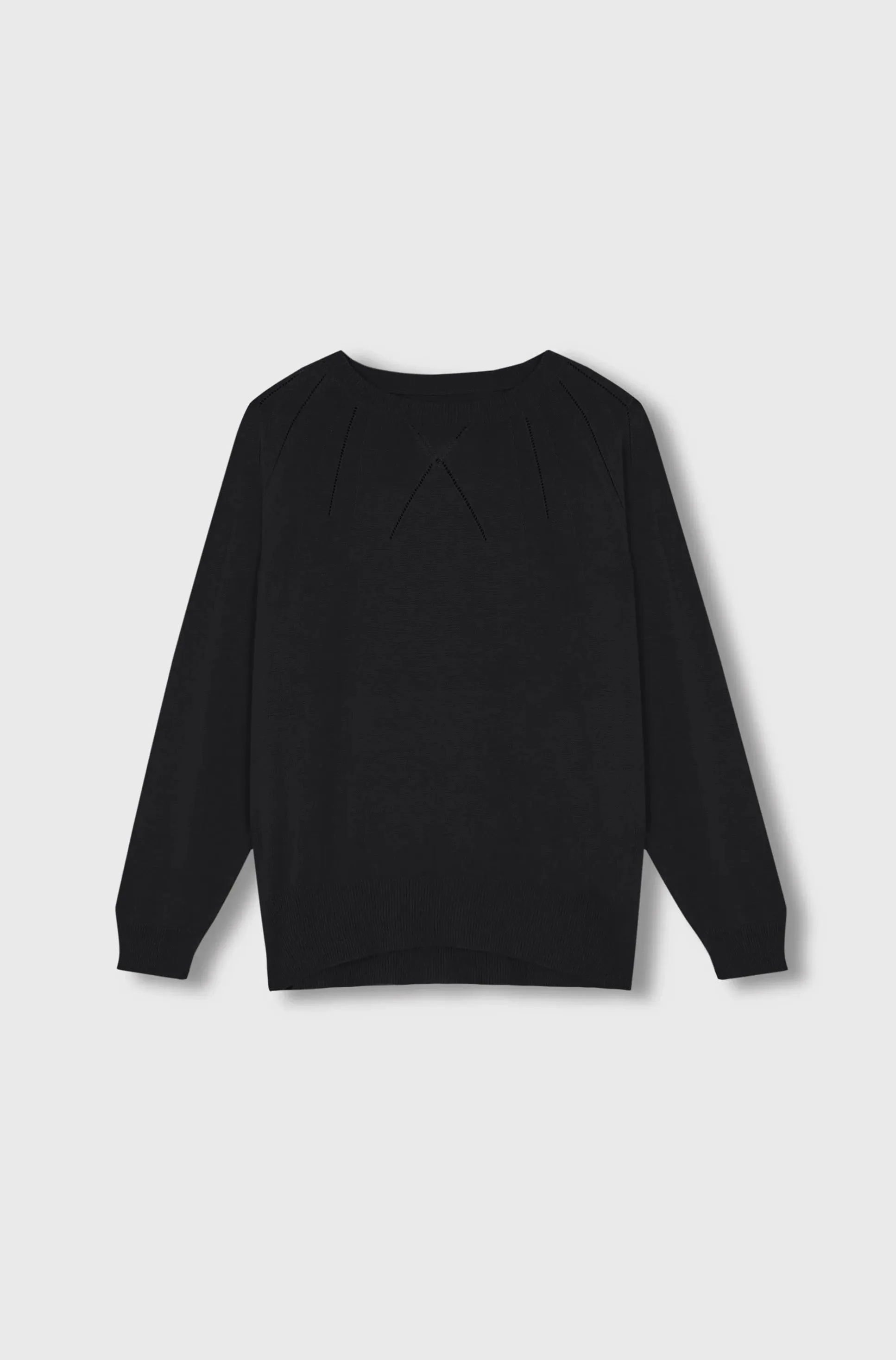 Silk Fretwork Sweater, Black