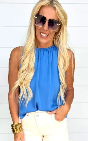 Silk High Neck Tank Top - Final Sale
