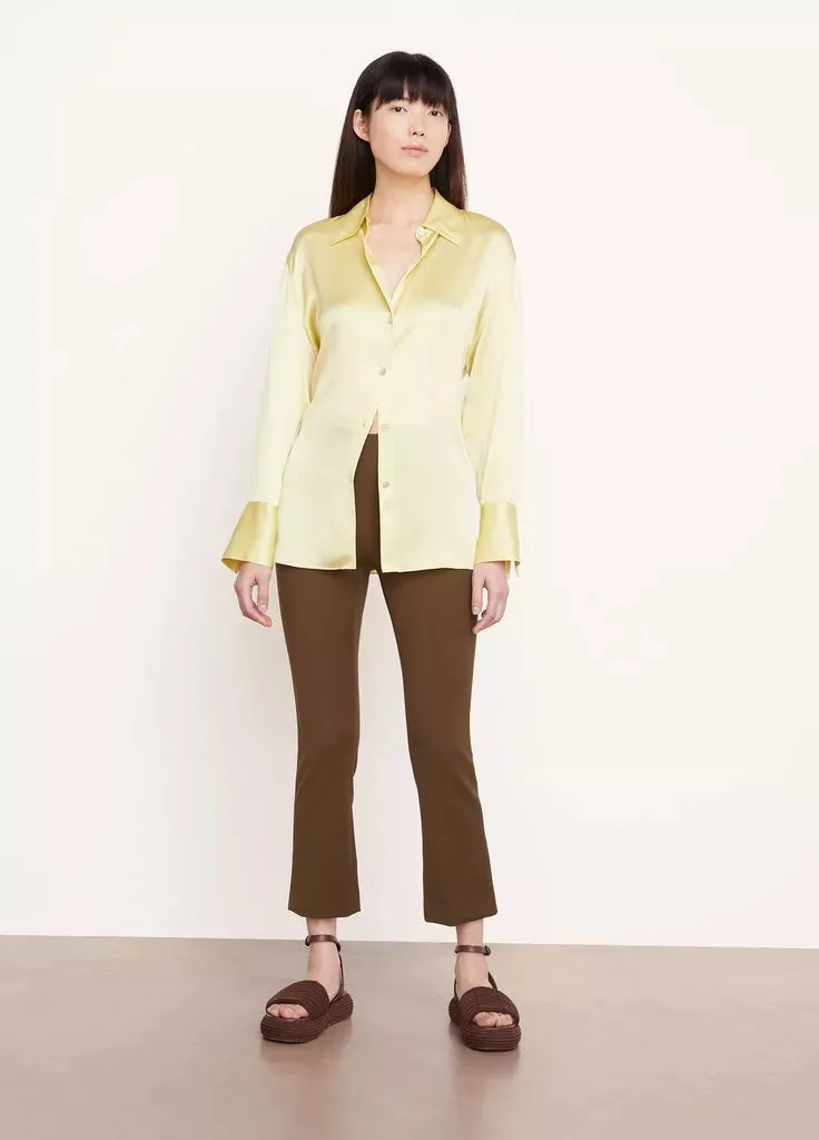 Silk Relaxed L/S Blouse - Melon Dew