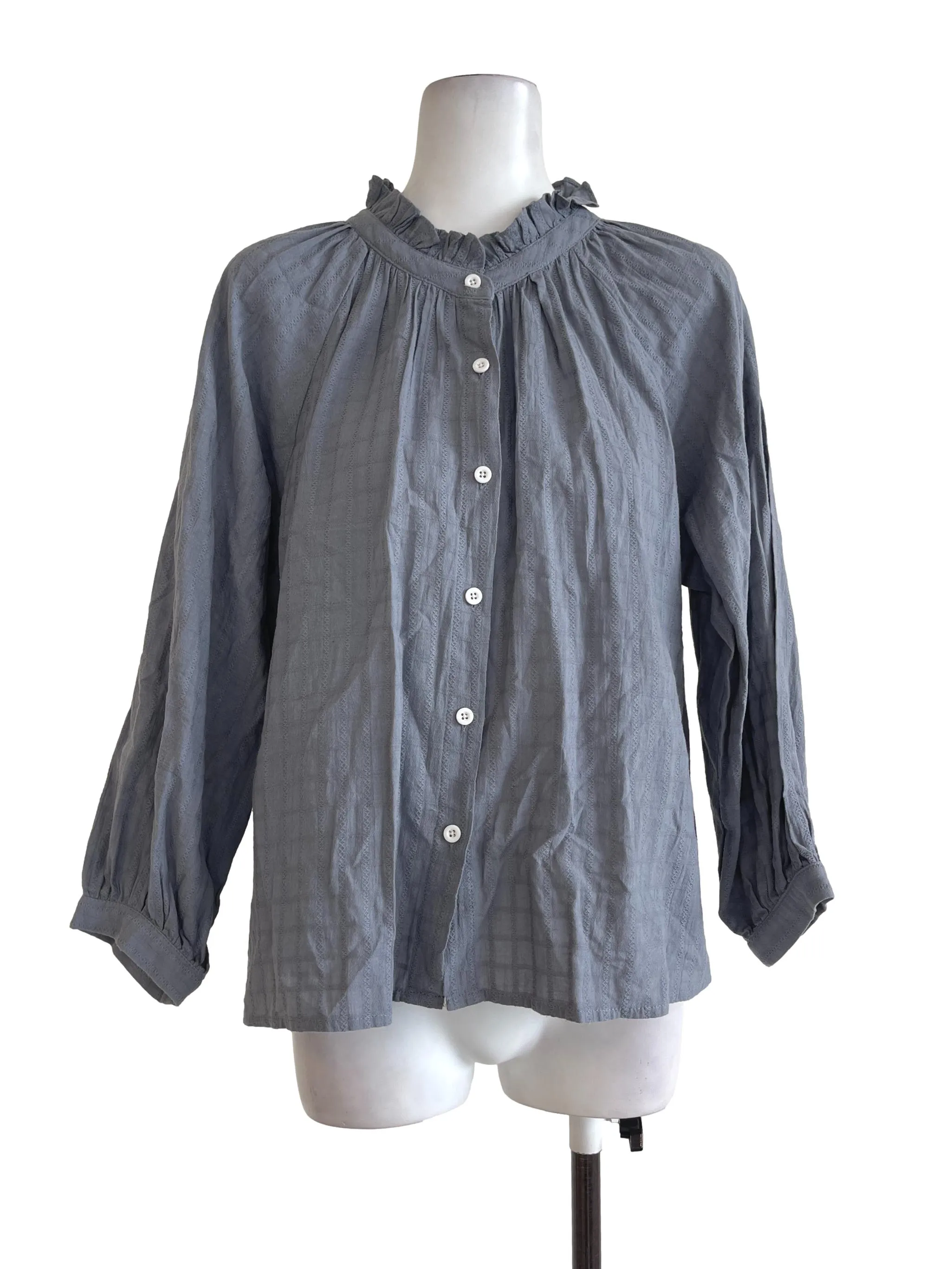 Slate Grey Button Blouse