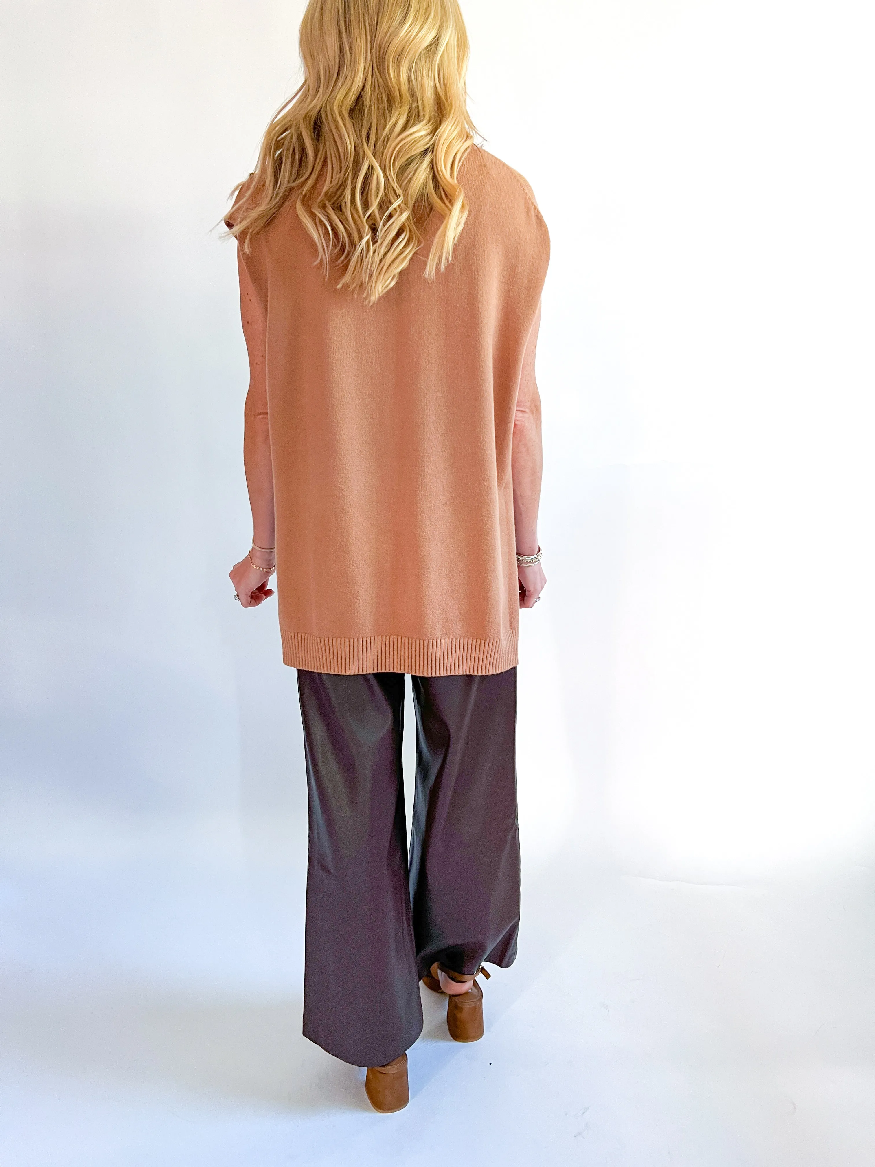 Sleeveless High Low Sweater Top