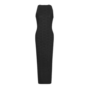 Sleveless Knitted Halter-Neck Midi Dresses
