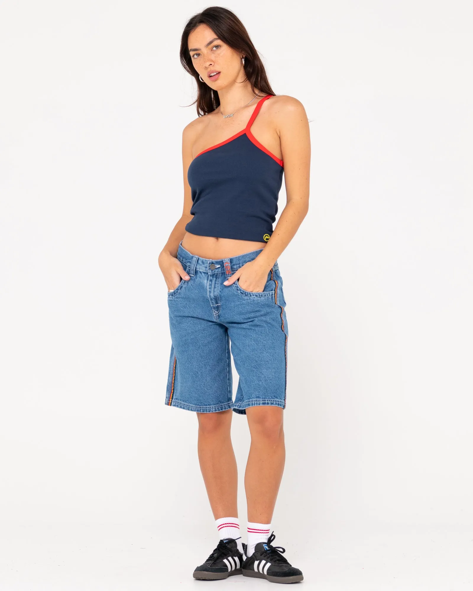 Sling One Shoulder Contrast Tank
