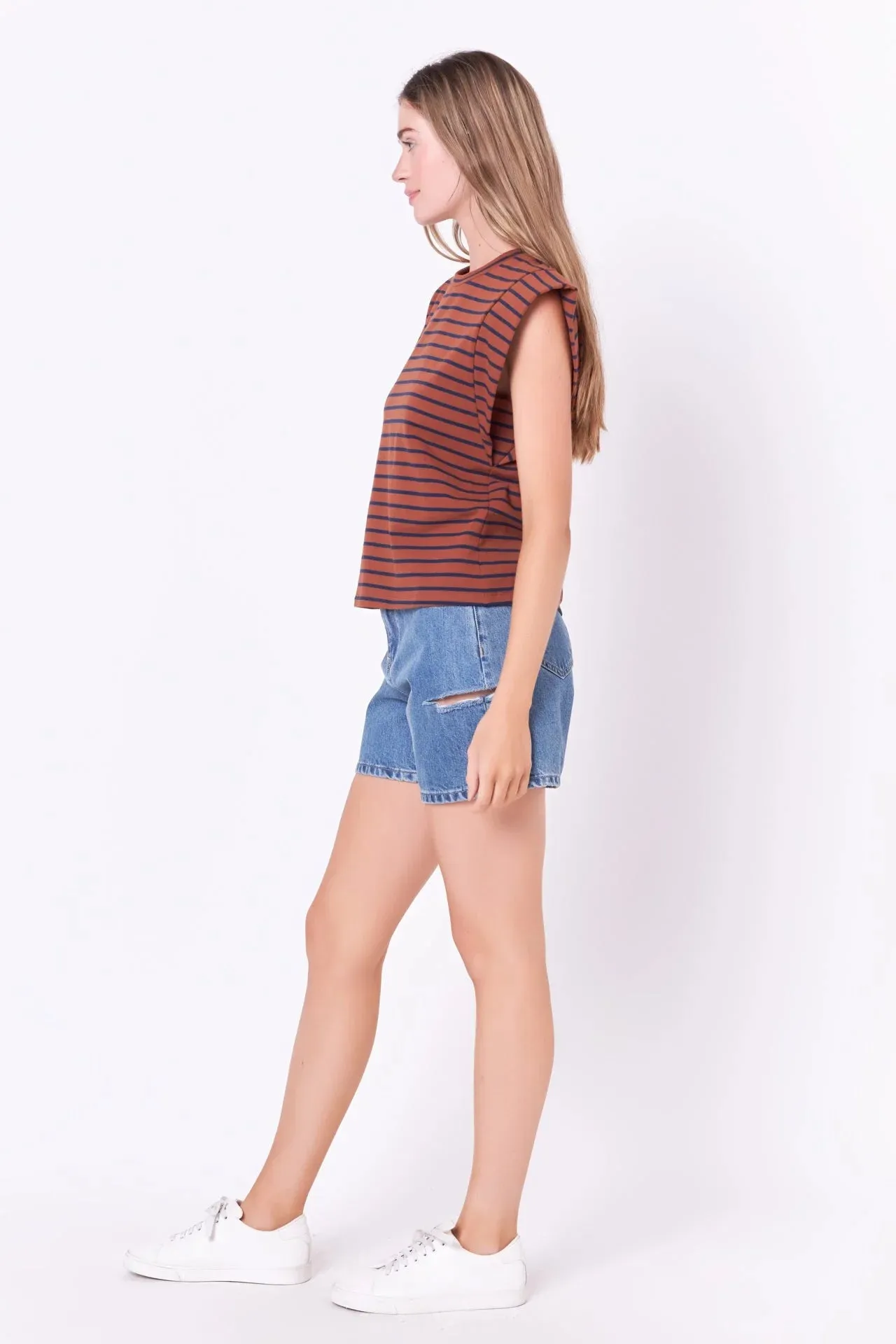 Striped Dramatic Sleeve Tee