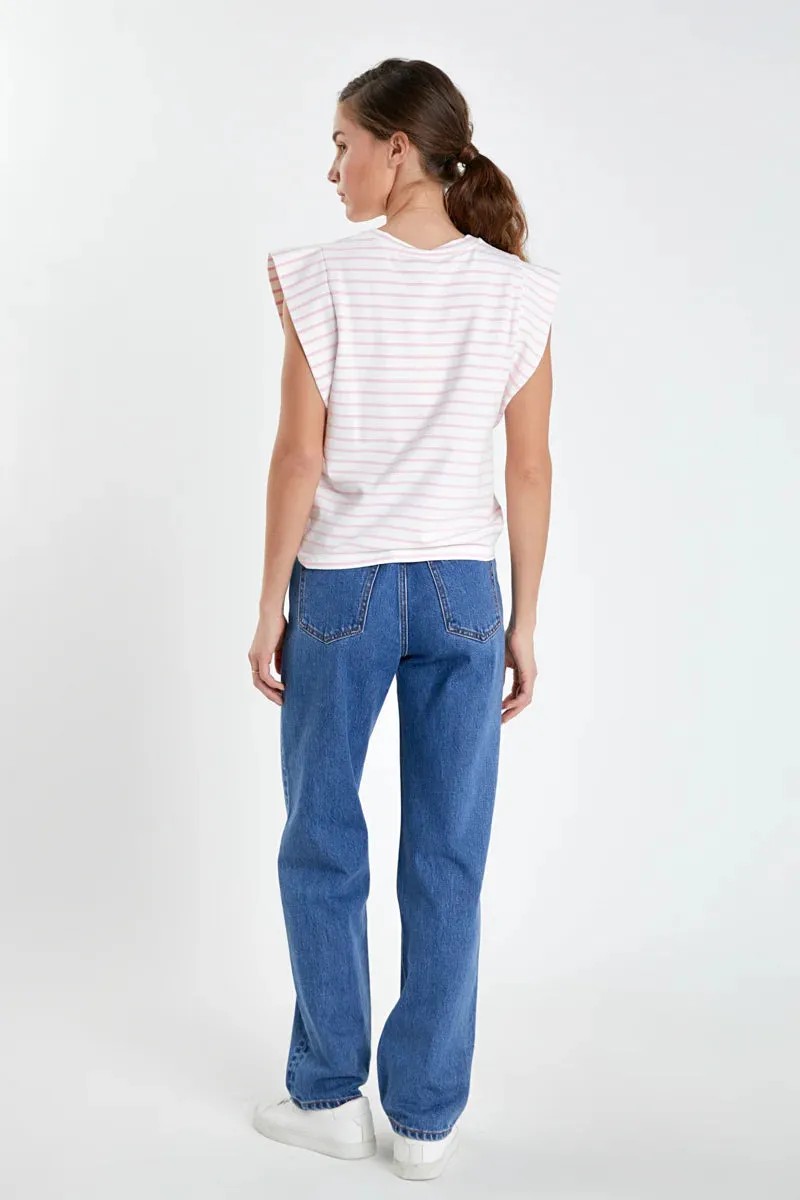 Striped Dramatic Sleeve Tee