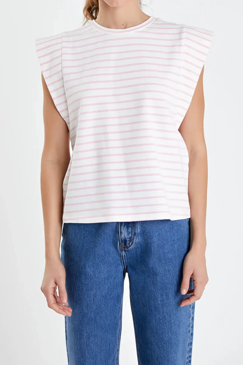 Striped Dramatic Sleeve Tee
