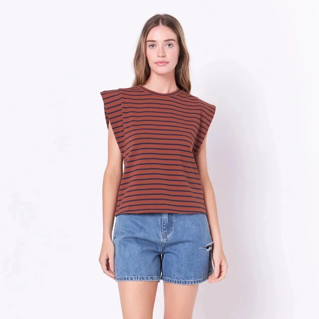 Striped Dramatic Sleeve Tee