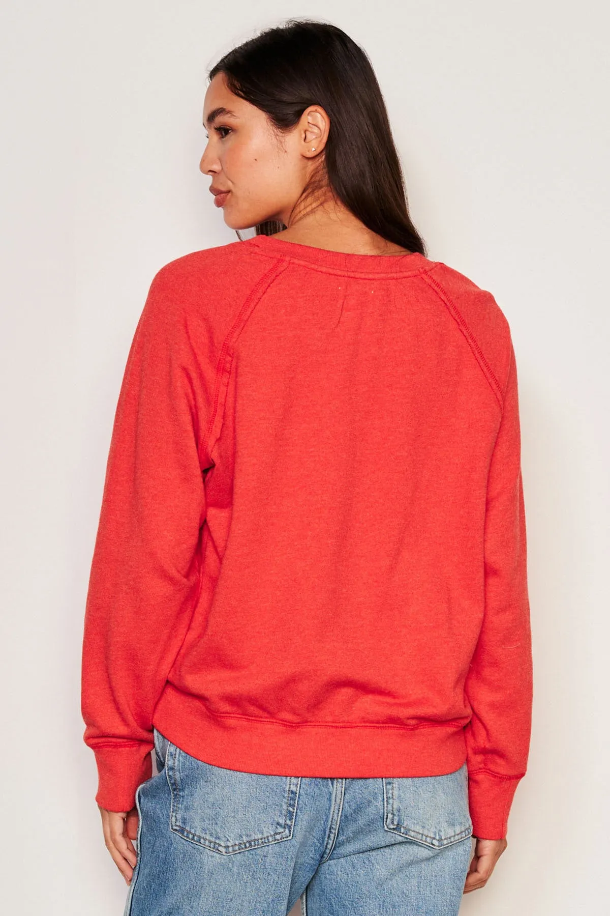 Sundry Awesome Raglan Sweatshirt in Flare Red