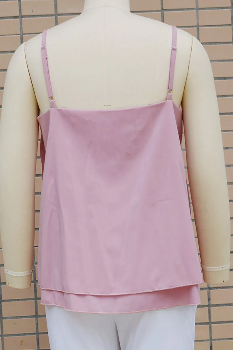 Sweet Solid Patchwork U Neck Tops(7 Colors)