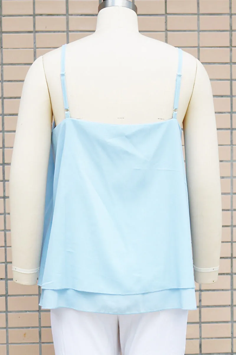 Sweet Solid Patchwork U Neck Tops(7 Colors)