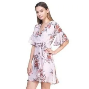 The Fall Feels Dress in Floral Light Pink