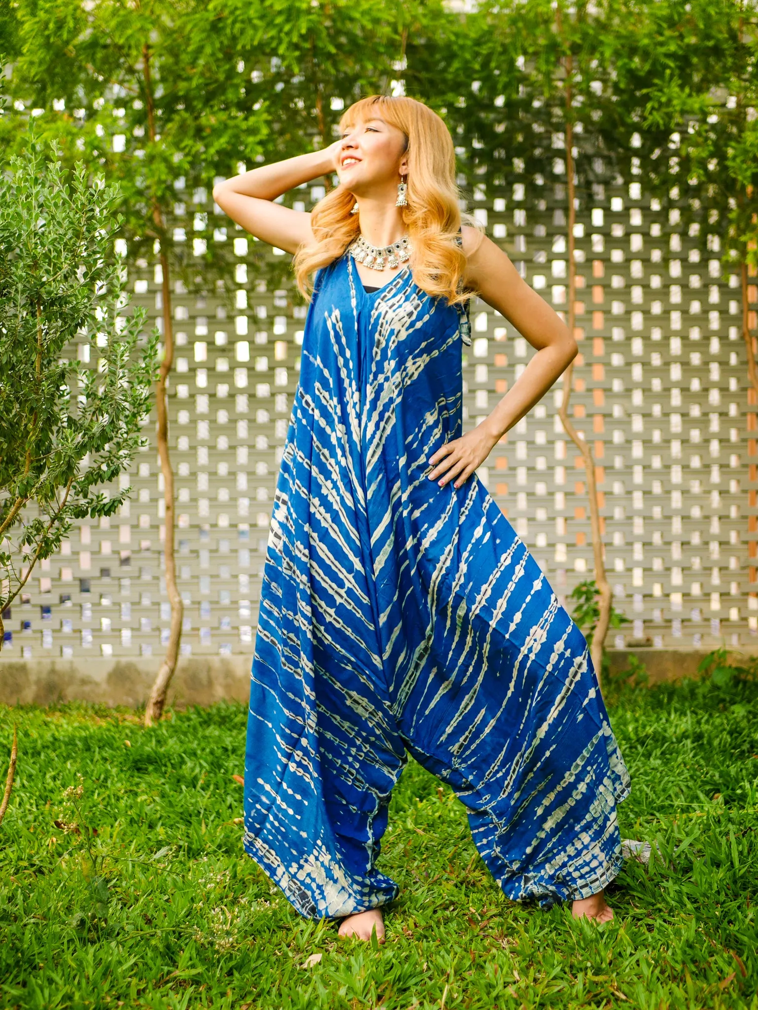 The Ocean Breeze Hand Dyed Wide Leg Boho Hippie Jumpsuits Rompers Pants
