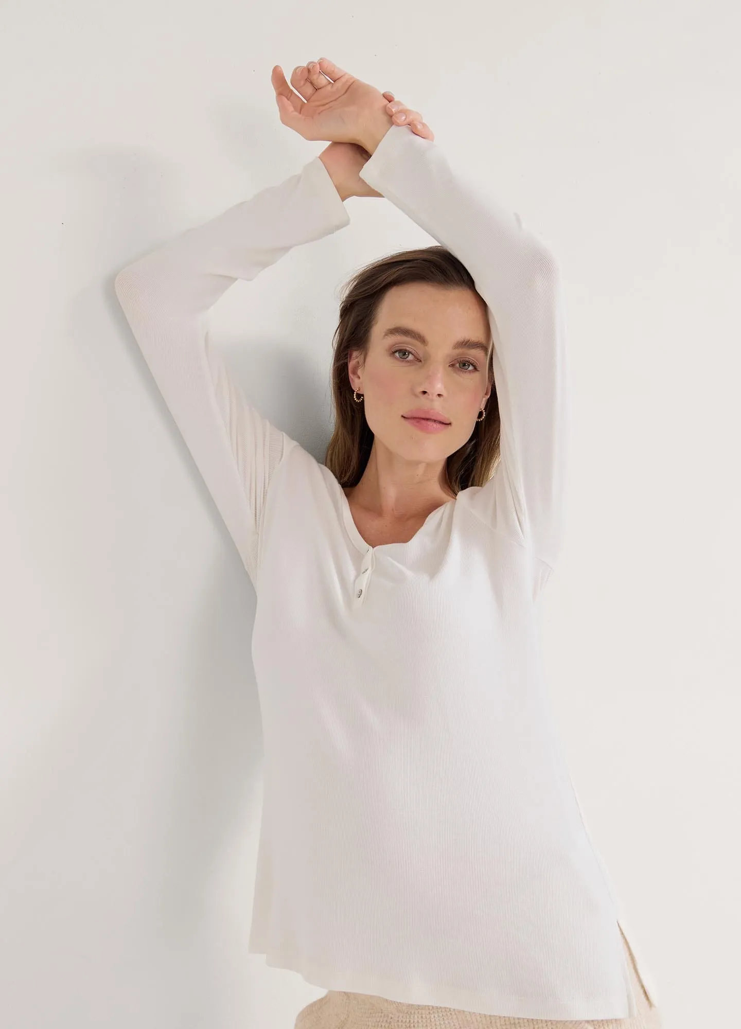 The Softest Rib Relaxed Nursing Henley