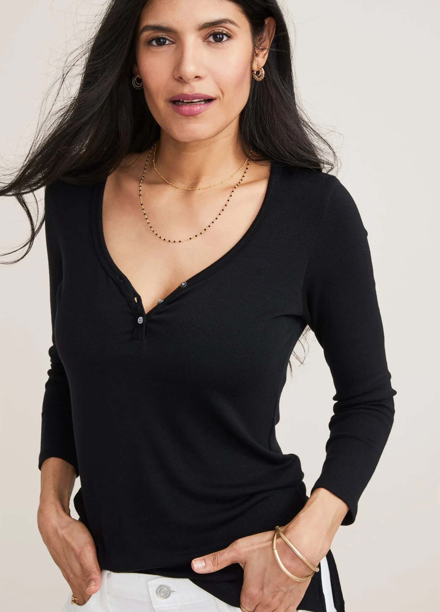 The Softest Rib Relaxed Nursing Henley