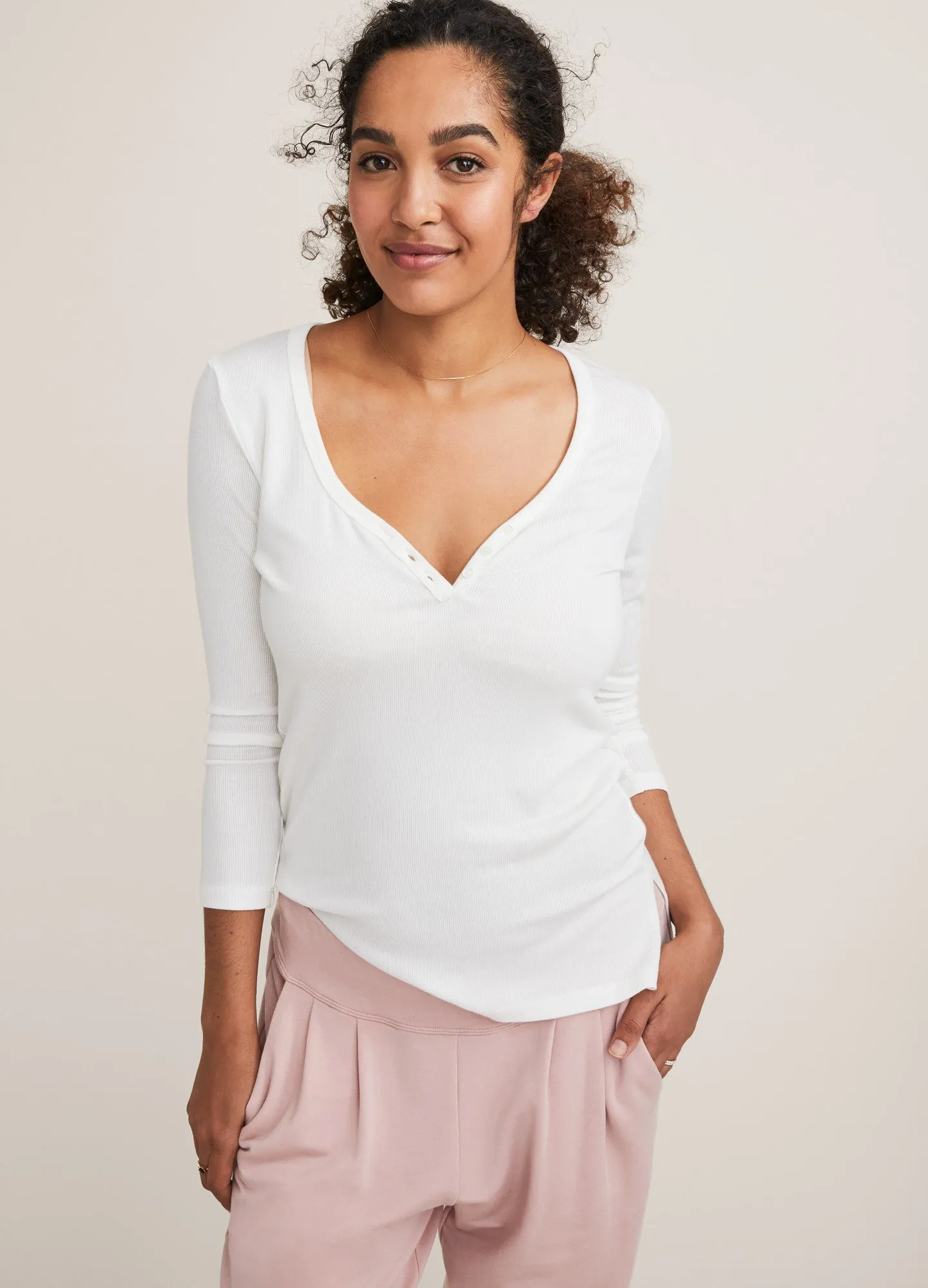The Softest Rib Relaxed Nursing Henley