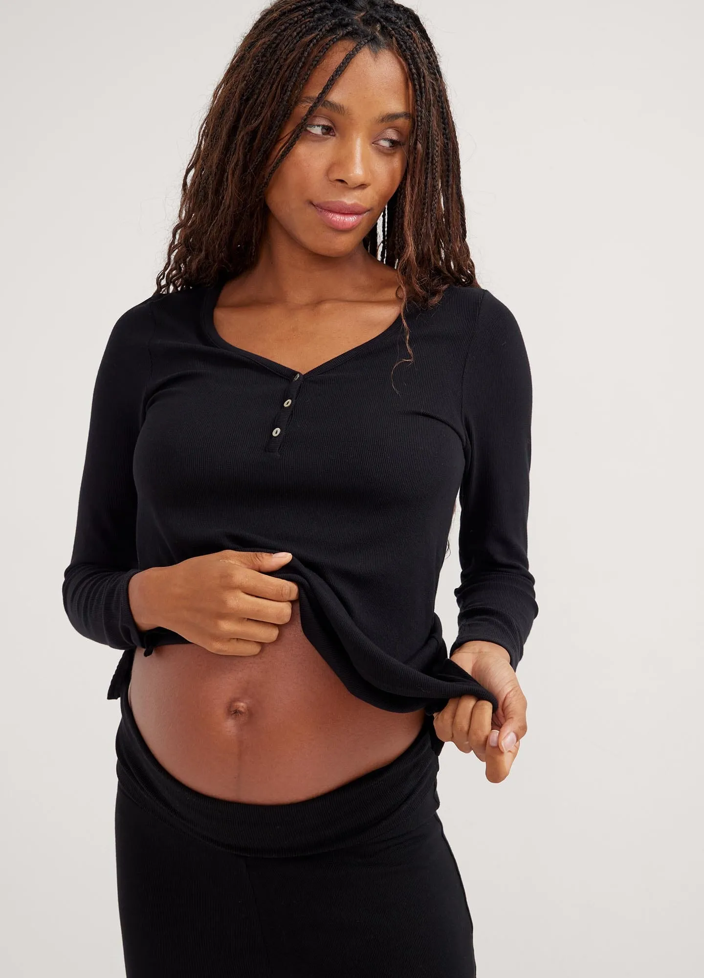 The Softest Rib Relaxed Nursing Henley