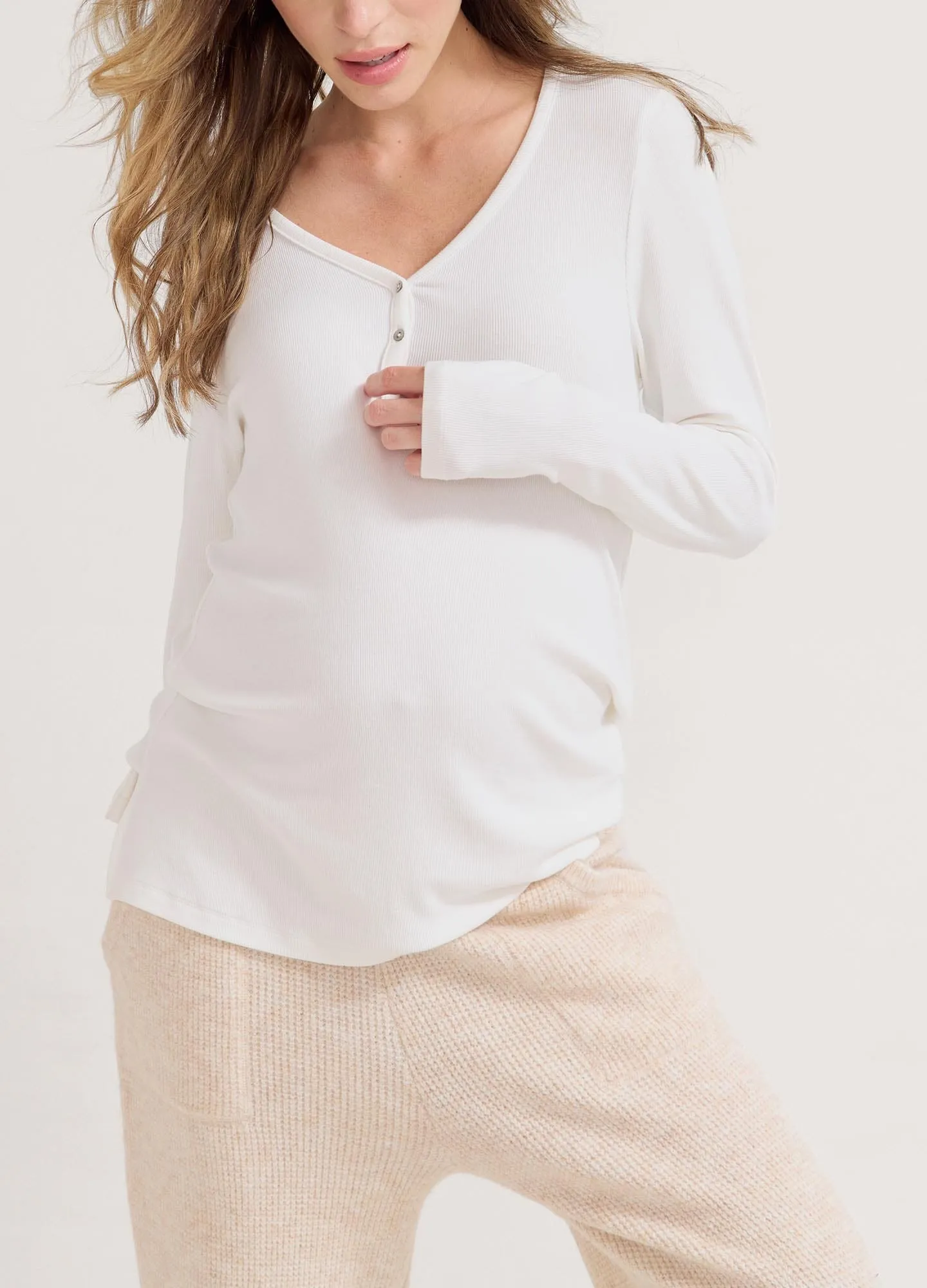 The Softest Rib Relaxed Nursing Henley