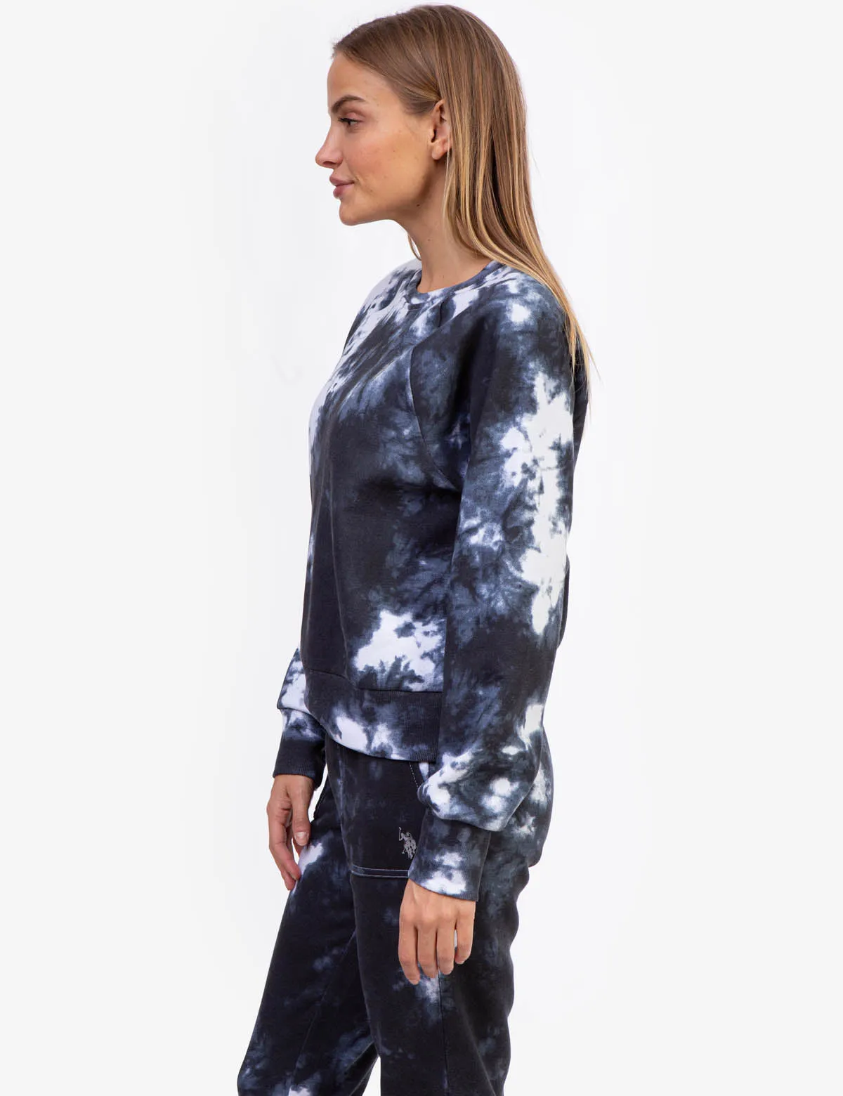 TIE DYE RAGLAN CREW NECK SWEATSHIRT