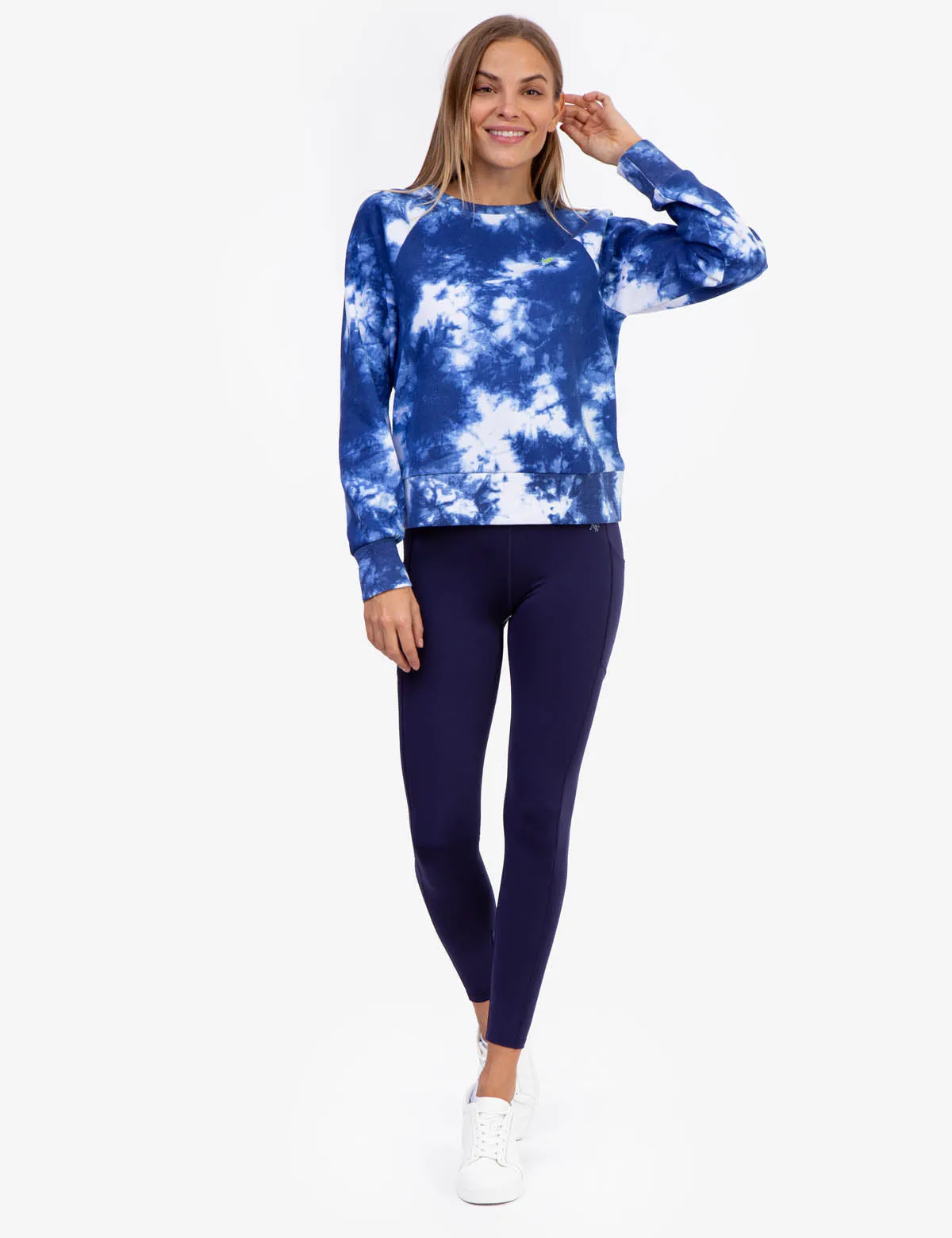 TIE DYE RAGLAN CREW NECK SWEATSHIRT