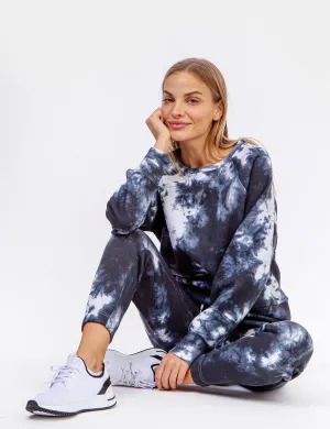 TIE DYE RAGLAN CREW NECK SWEATSHIRT