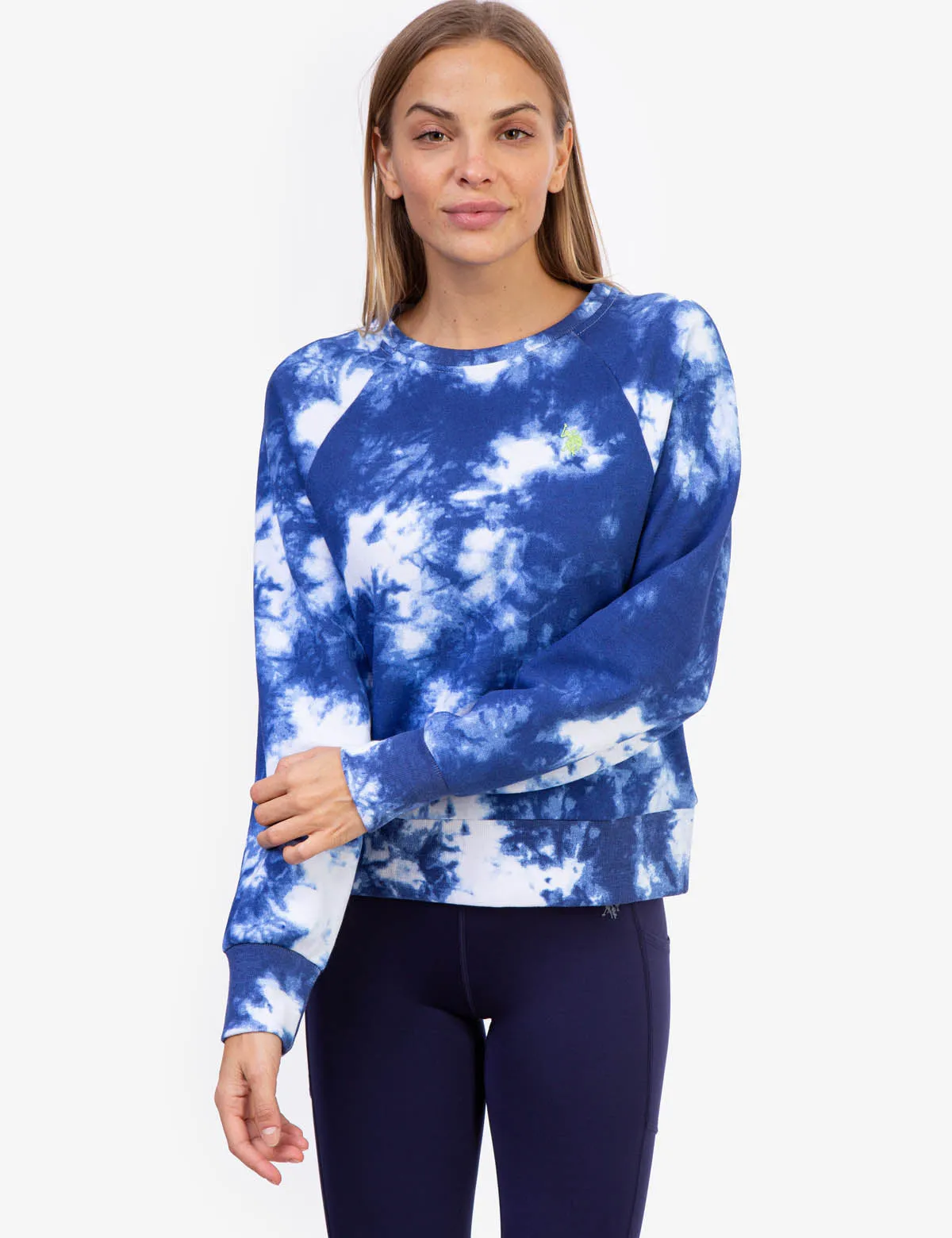 TIE DYE RAGLAN CREW NECK SWEATSHIRT