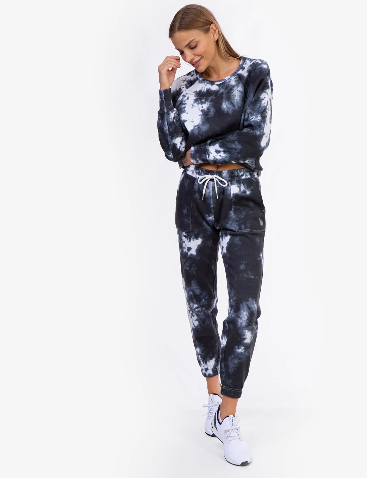 TIE DYE RAGLAN CREW NECK SWEATSHIRT