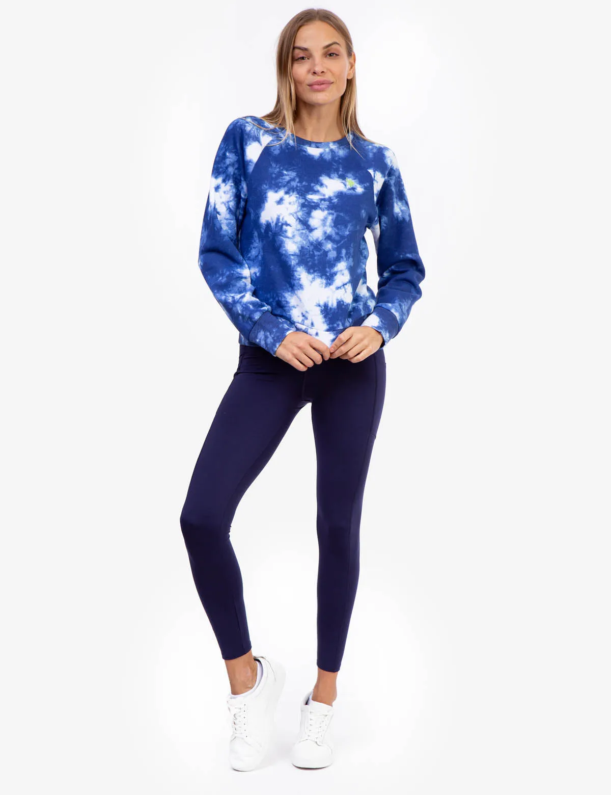 TIE DYE RAGLAN CREW NECK SWEATSHIRT