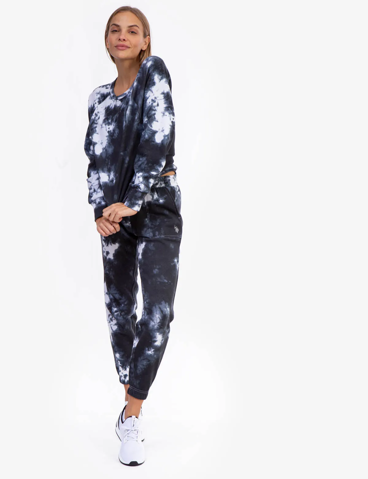 TIE DYE RAGLAN CREW NECK SWEATSHIRT