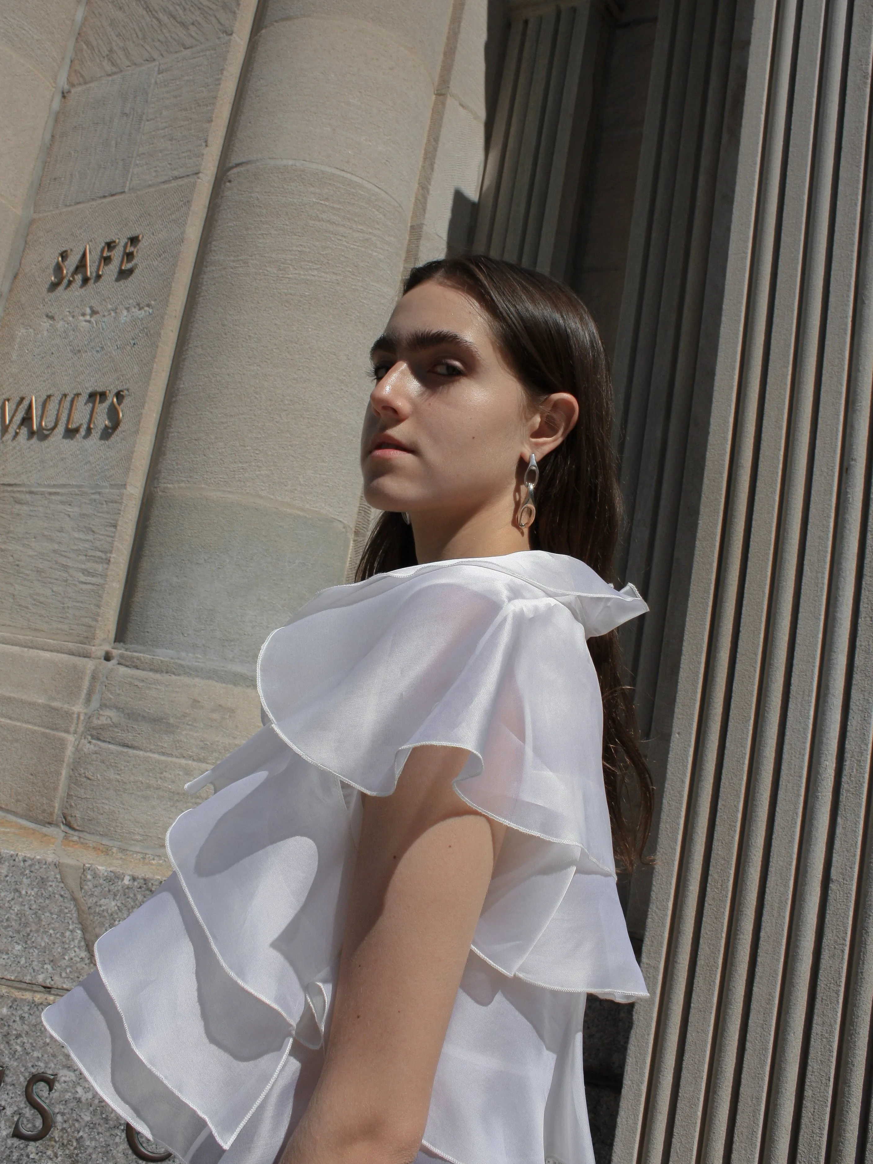 Tiered Silk Organza Top