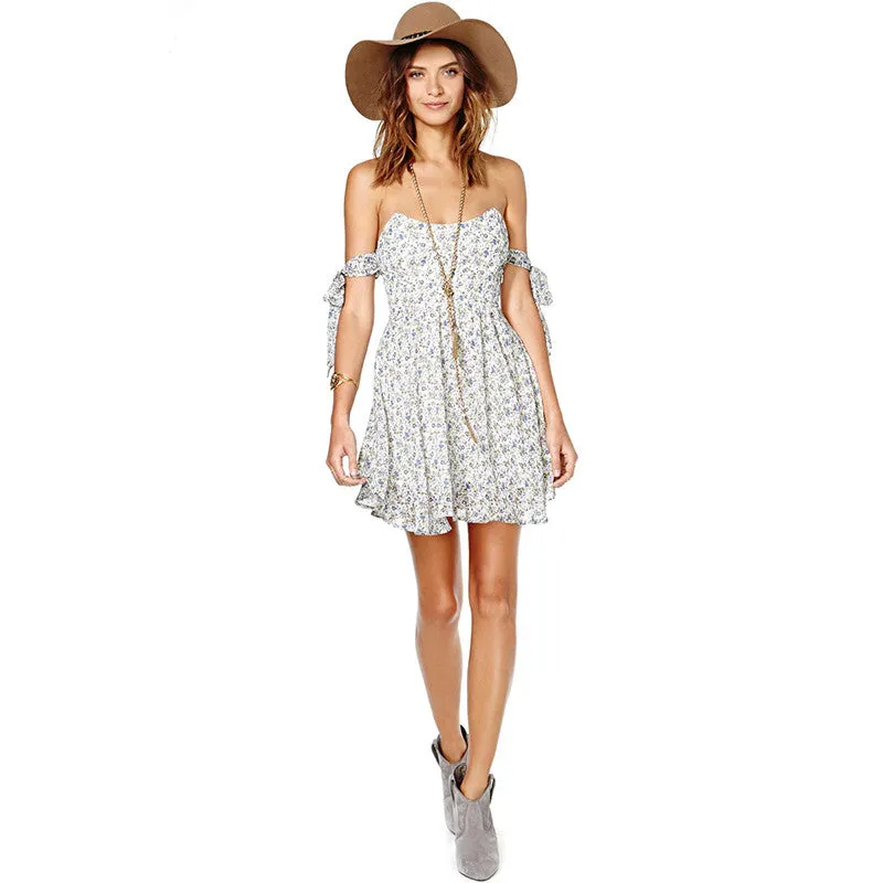 Tisha White Floral Strapless Dress