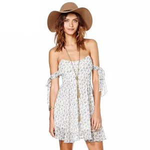 Tisha White Floral Strapless Dress