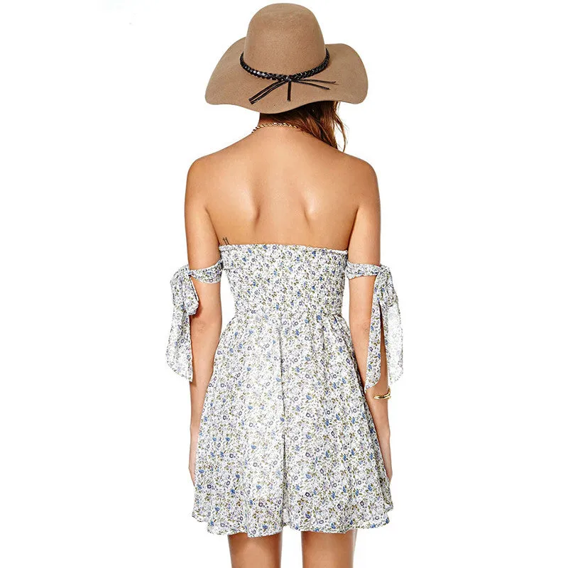 Tisha White Floral Strapless Dress