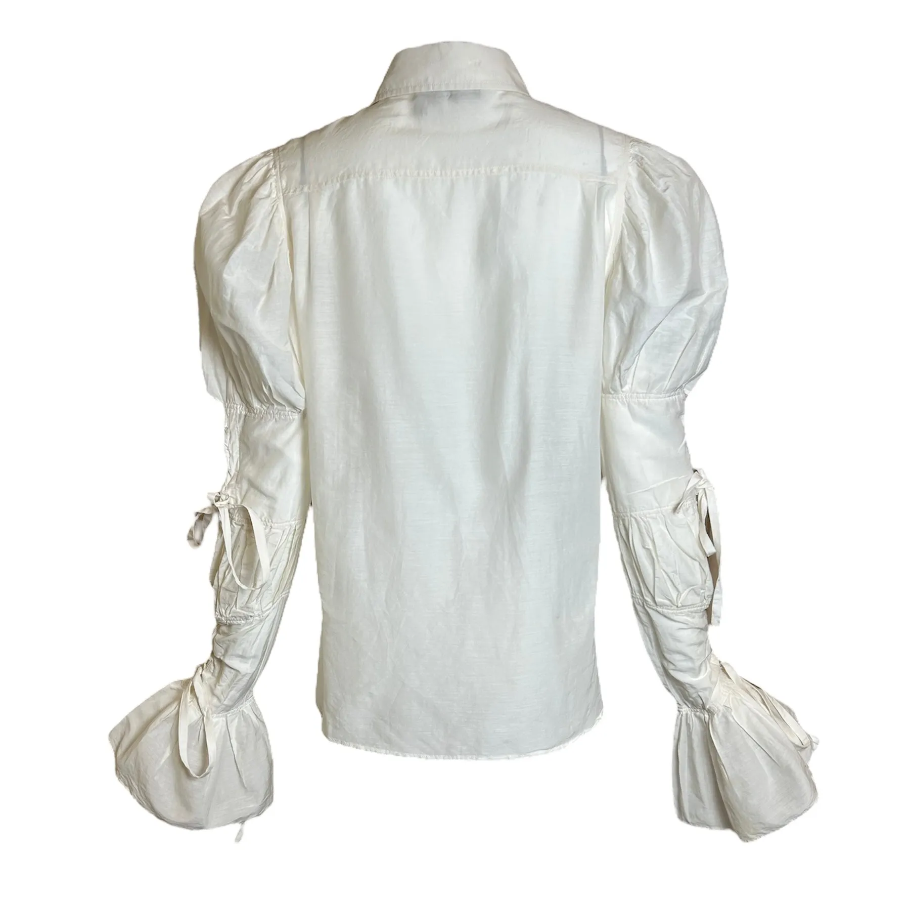 Tom Ford for Yves Saint Laurent F/W 2002 Cotton Lace-Up Sleeve Blouse