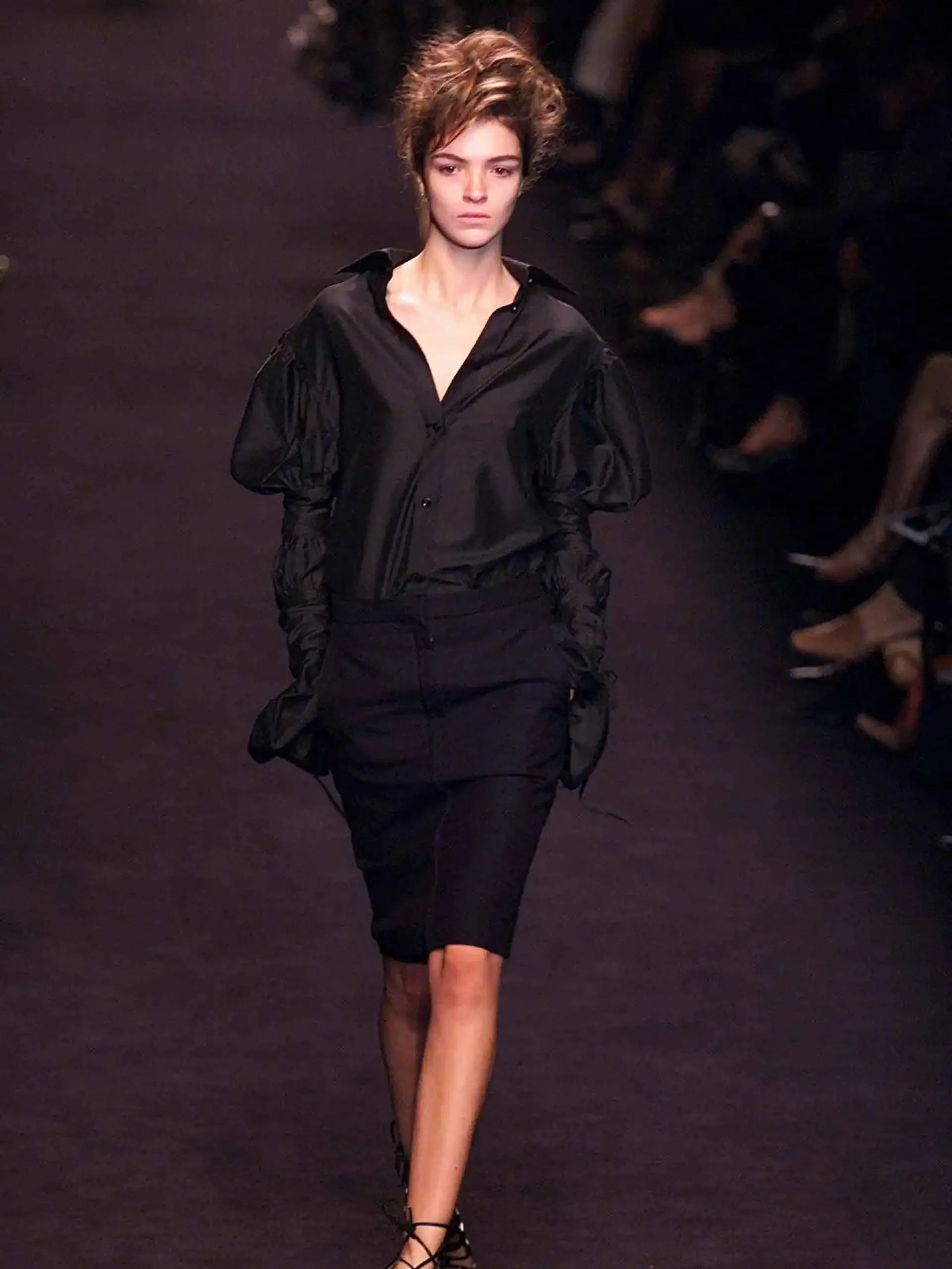 Tom Ford for Yves Saint Laurent F/W 2002 Cotton Lace-Up Sleeve Blouse