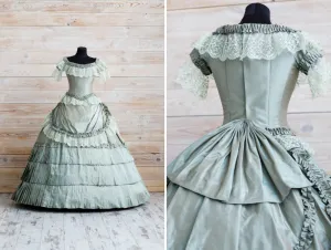 Vampire Diaries Katherine Pierce's cosplay silk taffeta civil war style dress