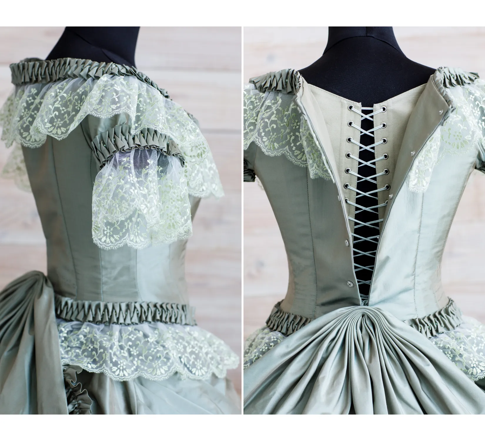 Vampire Diaries Katherine Pierce's cosplay silk taffeta civil war style dress
