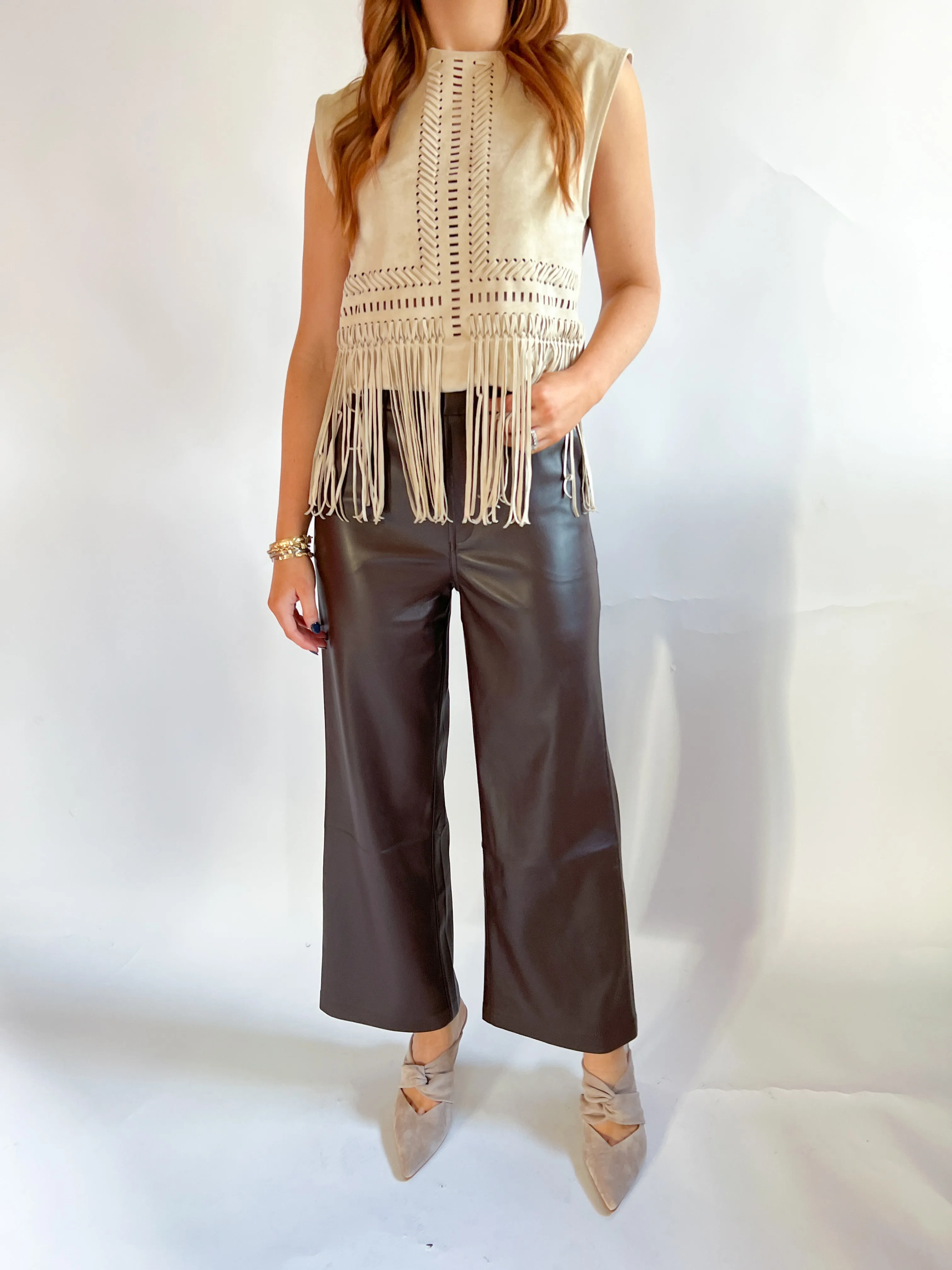 Vera Fringed Suede Top