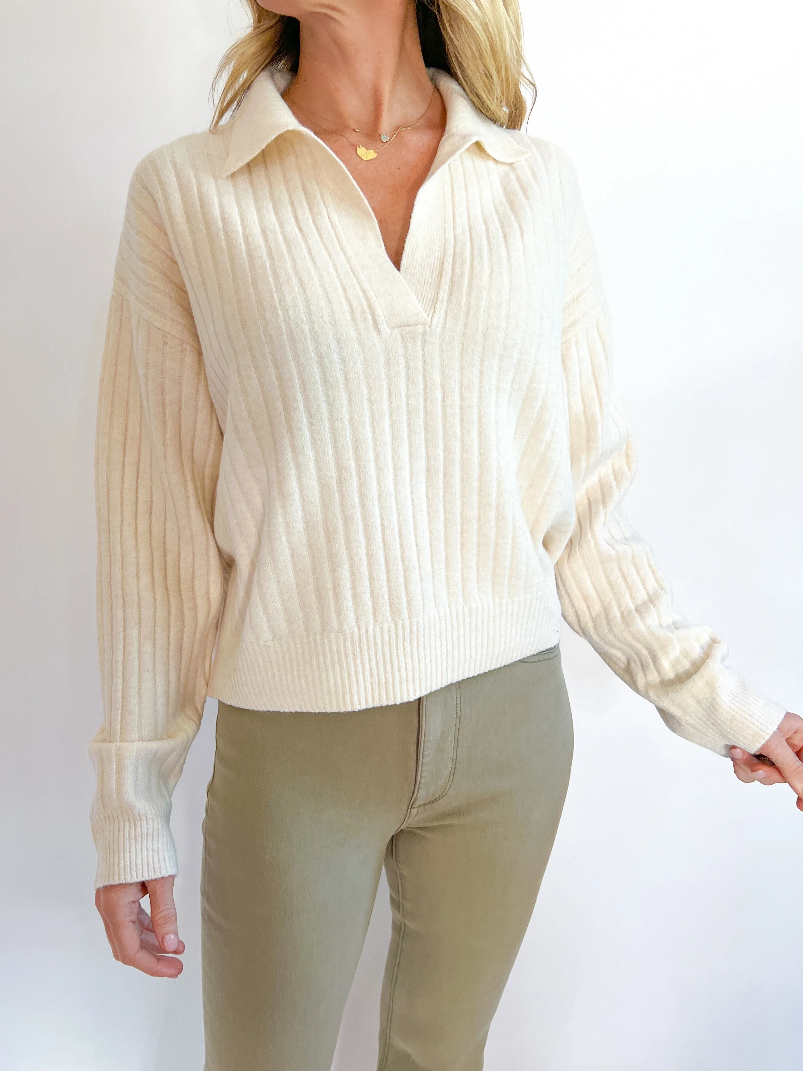 Vhari Collared Long Sleeve Top