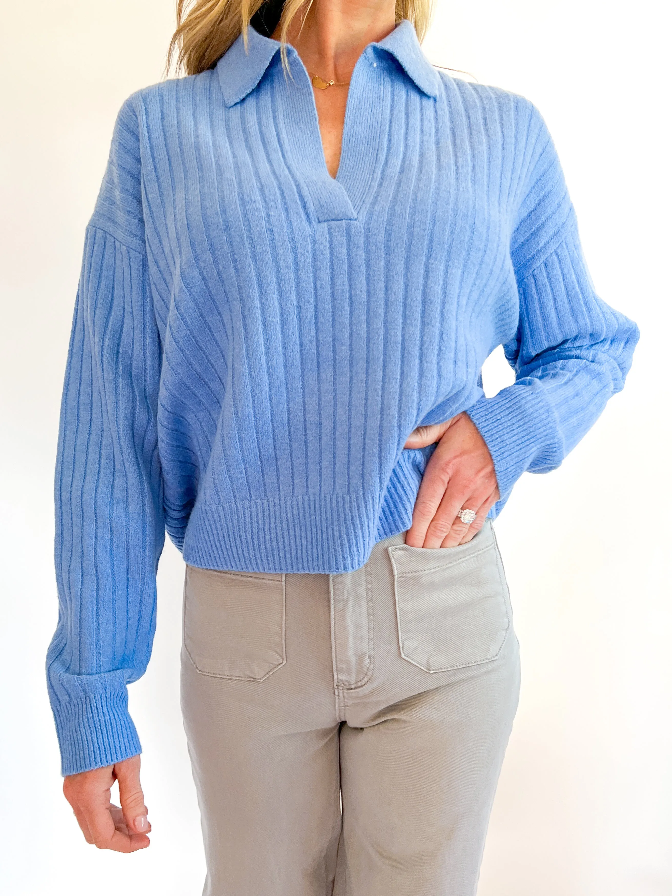 Vhari Collared Long Sleeve Top