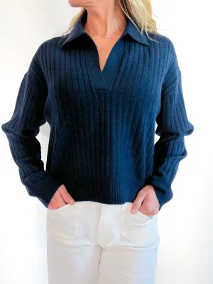 Vhari Collared Long Sleeve Top