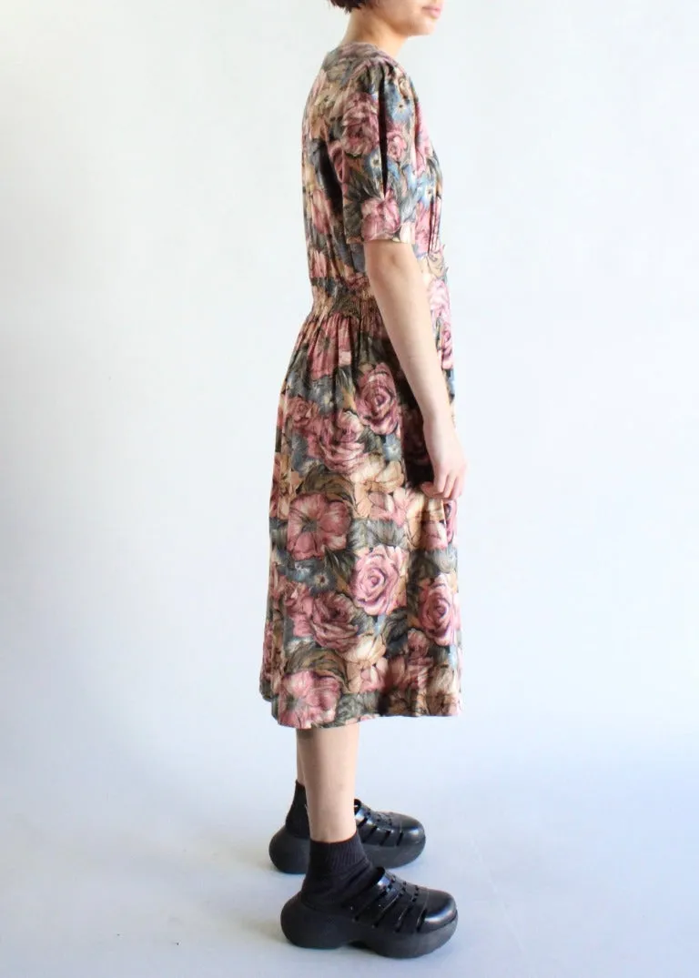 Vintage Floral Dress D0107